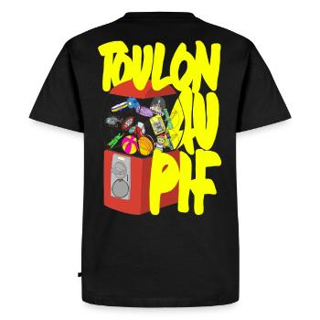 Toulon au Pif - T-shirt Premium bio Homme - noir - Dos - Nico (187cm)
