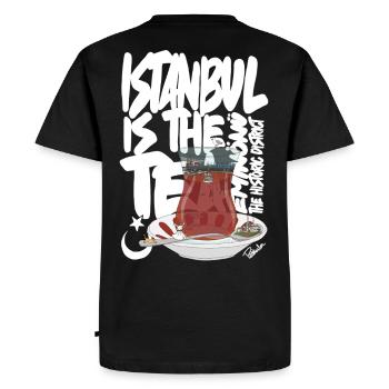 Turkish TeacupAnimated Vintage Scene - Men's Premium Organic T-Shirt - black - Back - Nico (187cm)