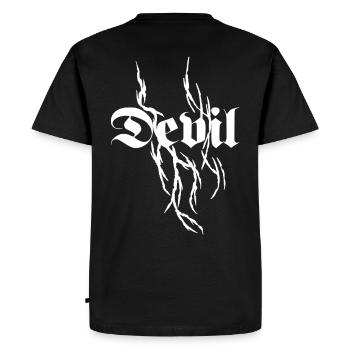 Demonic Vines Gothic Font, Devil Streetwear - Men's Premium Organic T-Shirt - black - Back - Nico (187cm)