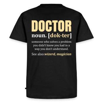 Doctor - Doctor - Men's Premium Organic T-Shirt - black - Back - Nico (187cm)