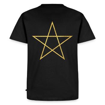 Pentacle symbole de protection et de magie - T-shirt Premium bio Homme - noir - Dos - Nico (187cm)