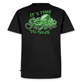 Il est temps de plonger - T-shirt Premium bio Homme - noir - Dos - Nico (187cm)