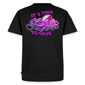 Octopus Diving Diver - Men's Premium Organic T-Shirt - black - Back - Nico (187cm)