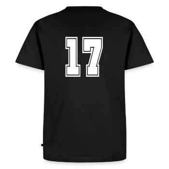 17 Dos numéro de football football numéro de football - T-shirt Premium bio Homme - noir - Dos - Nico (187cm)