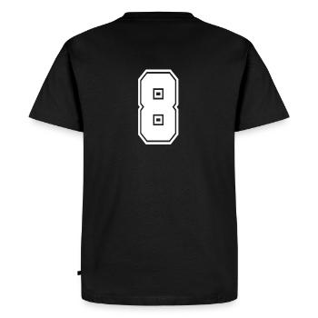 8 numéro de maillot numéro de football de football de style universitaire - T-shirt Premium bio Homme - noir - Dos - Nico (187cm)