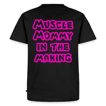 Gym & Fitness – Muscle Mommy in the Making - Men's Premium Organic T-Shirt - black - Back - Nico (187cm)