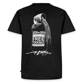 soutien freetekno - T-shirt Premium bio Homme - noir - Dos - Nico (187cm)