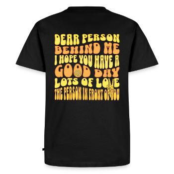 Deal Personne derrière moi bonne journée - T-shirt Premium bio Homme - noir - Dos - Nico (187cm)