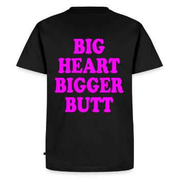 big heart bigger butt - T-shirt Premium bio Homme - noir - Dos - Nico (187cm)