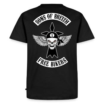 breizh bikers 02 - T-shirt Premium bio Homme - noir - Dos - Nico (187cm)