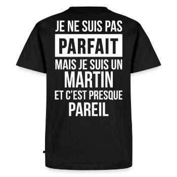 Nom de Famille - MARTIN - T-shirt Premium bio Homme - noir - Dos - Nico (187cm)