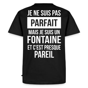 Nom de Famille - FONTAINE - T-shirt Premium bio Homme - noir - Dos - Nico (187cm)