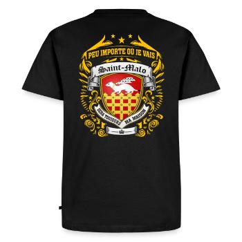 Saint Malo - T-shirt Premium bio Homme - noir - Dos - Nico (187cm)