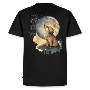 Cub Scout howling at the moon - Men's Premium Organic T-Shirt - black - Back - Nico (187cm)