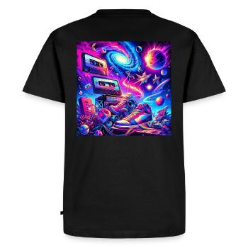 90s space - Men's Premium Organic T-Shirt - black - Back - Nico (187cm)