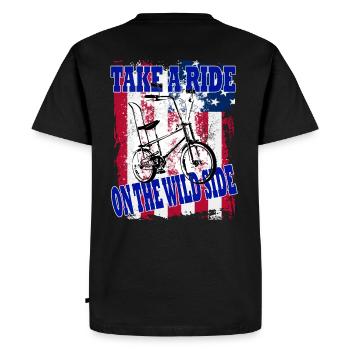 Bonanzarad - Bonanza - Bonanzafahrfahrrad - BACKPRINT - T-shirt Premium bio Homme - noir - Dos - Nico (187cm)