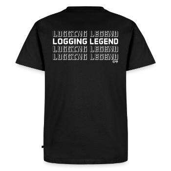 LOGGING LEGEND - Men's Premium Organic T-Shirt - black - Back - Nico (187cm)