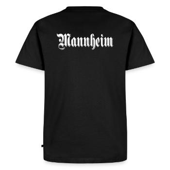 Mannheim - Men's Premium Organic T-Shirt - black - Back - Nico (187cm)