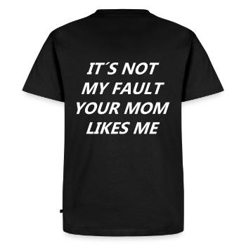 Ta maman m’aime bien - T-shirt Premium bio Homme - noir - Dos - Nico (187cm)