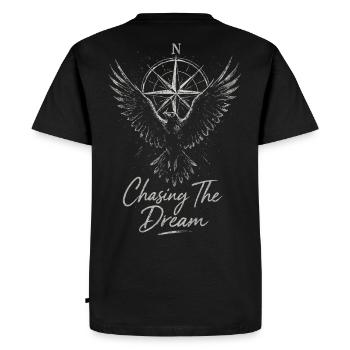 Dream Hunt Compass Wing - Men's Premium Organic T-Shirt - black - Back - Nico (187cm)