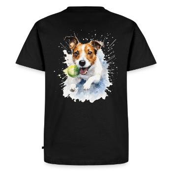 Jack Russell Dog - Men's Premium Organic T-Shirt - black - Back - Nico (187cm)