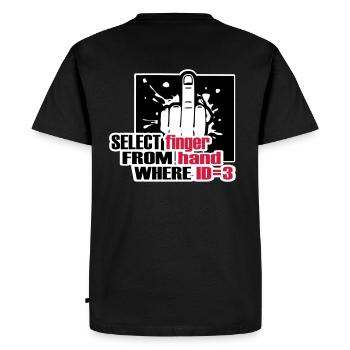 SELECT finger FROM hand - Men's Premium Organic T-Shirt - black - Back - Nico (187cm)