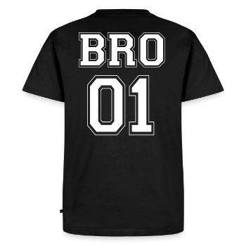 BRO 01 - White Edition - Men's Premium Organic T-Shirt - black - Back - Nico (187cm)