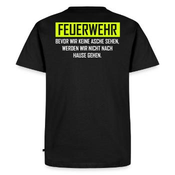 Idée cadeau cendres pompiers volontaires - T-shirt Premium bio Homme - noir - Dos - Nico (187cm)