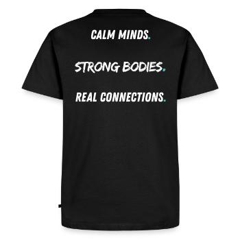 Esprits calmes, corps forts - T-shirt Premium bio Homme - noir - Dos - Nico (187cm)