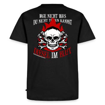Diesel Power Diesel dans le moteur diesel à sang - T-shirt Premium bio Homme - noir - Dos - Nico (187cm)