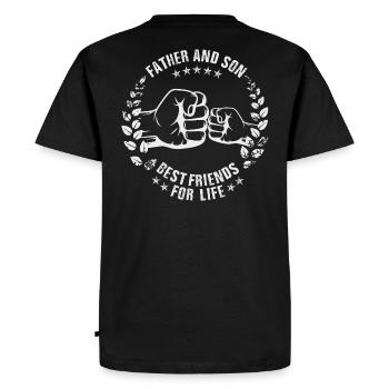 Father & Son - Men's Premium Organic T-Shirt - black - Back - Nico (187cm)