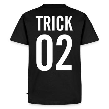 TRICK - Men's Premium Organic T-Shirt - black - Back - Nico (187cm)
