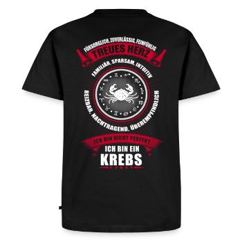 Krebs Sternzeichen Horoskop Geschenk - Männer Premium Bio T-Shirt - Schwarz - Hinten - Nico (187cm)