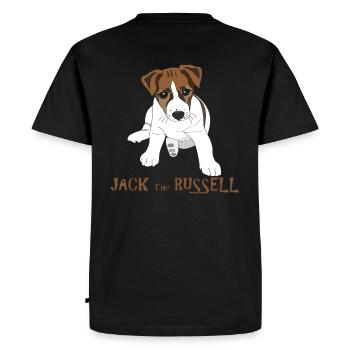 Petit chiot Jack Russell - T-shirt Premium bio Homme - noir - Dos - Nico (187cm)