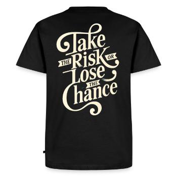 Take the risk or lose - Männer Premium Bio T-Shirt - Schwarz - Hinten - Nico (187cm)