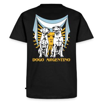 Dogo Argentino drapeau - T-shirt Premium bio Homme - noir - Dos - Nico (187cm)