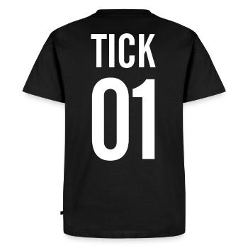 TICK - Men's Premium Organic T-Shirt - black - Back - Nico (187cm)