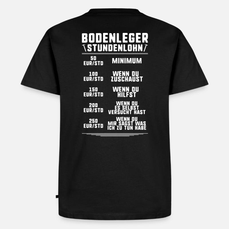Bodenleger Estrichleger Parkettleger - Männer Premium Bio T-Shirt - Schwarz