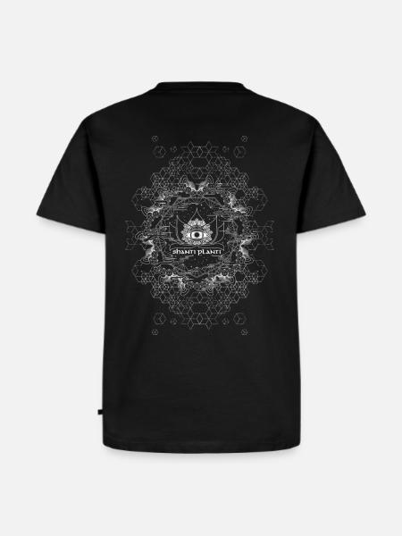 shanti planti organic print on back - Men's Premium Organic T-Shirt - black