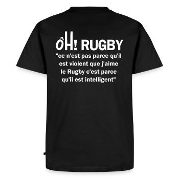 rugby intelligent2 - T-shirt Premium bio Homme - noir - Dos - Nico (187cm)
