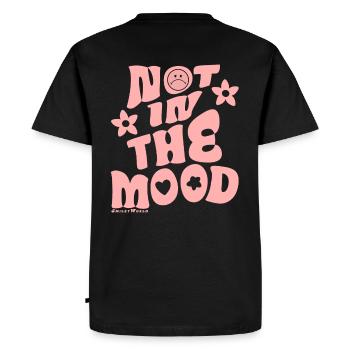 Not In The Mood Smiley Face Preppy Aesthetic - Men's Premium Organic T-Shirt - black - Back - Nico (187cm)