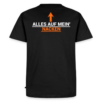 Tout dans mon cou! disant - T-shirt Premium bio Homme - noir - Dos - Nico (187cm)