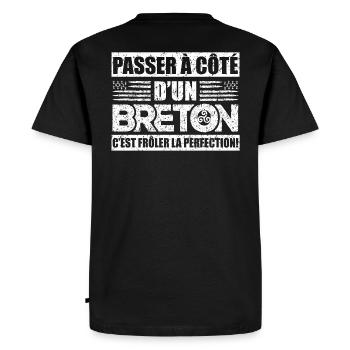 Passer À Côte D'Un Breton,bretons,bretagne,rétro - T-shirt Premium bio Homme - noir - Dos - Nico (187cm)