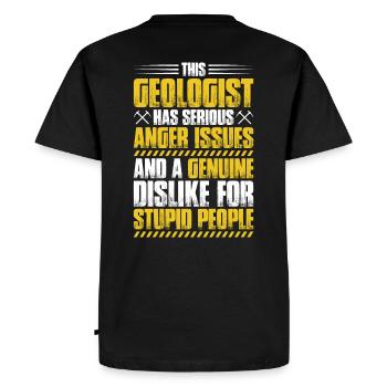 Geologie Geologe Geologist Geology Geologin - Men's Premium Organic T-Shirt - black - Back - Nico (187cm)