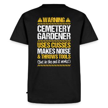 Friedhofsgärtner Cimetière Friedhof Jardinier - T-shirt Premium bio Homme - noir - Dos - Nico (187cm)