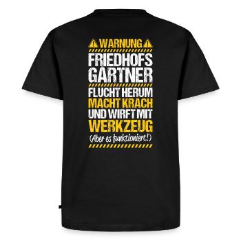 Friedhofsgärtner Cimetière Friedhof Jardinier - T-shirt Premium bio Homme - noir - Dos - Nico (187cm)