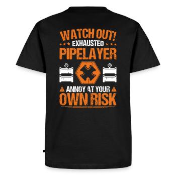 Pipeline Builder Pipeline Construction Pipelayer - Men's Premium Organic T-Shirt - black - Back - Nico (187cm)