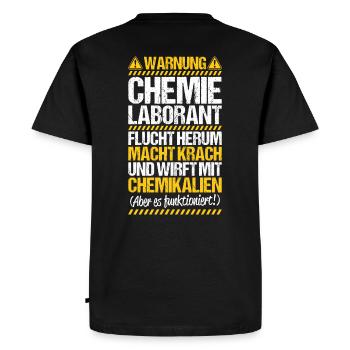 Technicien de laboratoire chimique Laboratoire de chimie Laboratoire de chimie - T-shirt Premium bio Homme - noir - Dos - Nico (187cm)