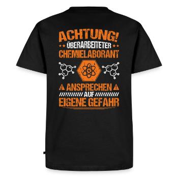 Technicien de laboratoire chimique Laboratoire de chimie Laboratoire de chimie - T-shirt Premium bio Homme - noir - Dos - Nico (187cm)
