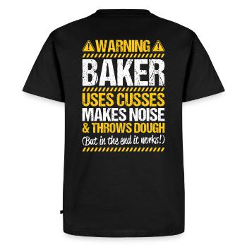 Baker Baking Baker Bakery Baking - Men's Premium Organic T-Shirt - black - Back - Nico (187cm)